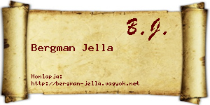 Bergman Jella névjegykártya